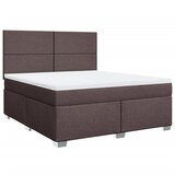 vidaXL Box spring postelja z vzmetnico temno rjava 180x200 cm blago, (21307161) Cene