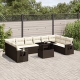  11-dijelni set vrtnih sofa od poliratana s jastucima smeđi | shoptok.hr