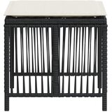  Vrtni taburei s jastucima 4 kom crni 41x41x36 cm od poliratana | shoptok.hr