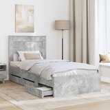  Krevetna konstrukcija s ladicama Betonski sivi 90 x 190 cm | shoptok.hr