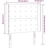  Uzglavlje s ušima svjetlosivo 93x16x118/128 cm baršunasto | shoptok.hr