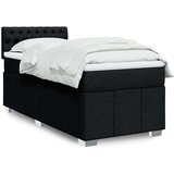 vidaXL Box spring postelja z vzmetnico črna 90x200 cm blago | Shoptok.si