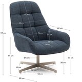 Kave Home Prašno moder vrtljiv fotelj Jaspe – | Shoptok.si