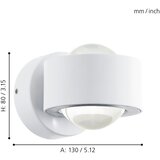 Eglo Ono 2 zidna/2, 2x2,5w, 2x460lm, bijela | shoptok.hr