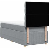  Okvir kreveta s oprugama i madrac svjetlosivi 90x200cm tkanina | shoptok.hr