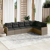 Maison Chic Seti vrtnega pohištva - Vrtna garnitura - Vrtni pohištvo set 7-delna z blazinami siv poli ratan, (21803502) | Shoptok.si