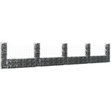 vidaXL Gabionska košara U-oblika s 5 stupova 500x20x100 cm željezna Cijene