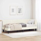  Kutni krevetni okvir s madracem s uzglavljem 2 pcs Krema Baršun | shoptok.hr