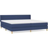 Maison Chic Box spring postelja - Vzmetna postelja z vzmetnico modra 200x200 cm blago SL20278, (21881613) | Shoptok.si