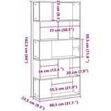  za knjige Crni hrast 80,5 x 23,5 x 162,5 cm PB | shoptok.hr