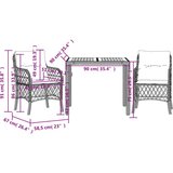  3-dijelni bistro set s jastucima crni od poliratana | shoptok.hr