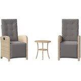  3-dijelni bistro set s jastucima miješane bež boje poliratan | shoptok.hr