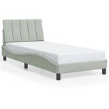  Okvir kreveta s LED-om bez madraca Hanko svjetlosivi 90x200 cm baršunasti | Eponuda.com