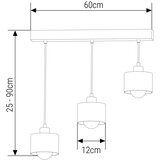  visilica na lanku 3xE27/35W/230V crna/zlatna | Eponuda.com