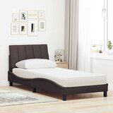  Postelja z vzmetnico temno rjava 80x200 cm blago, (5000022840) | Shoptok.si