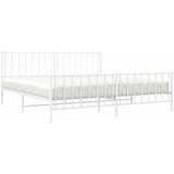  Metalni okvir kreveta uzglavlje i podnožje bijeli 193 x 203 cm | shoptok.hr