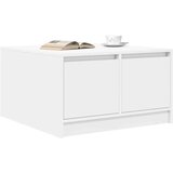 vidaXL Kavna mizica s predali bela 70,5x70x40 cm | Shoptok.si