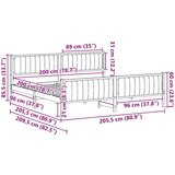  Okvir kreveta Smeđa i crna 200 x 200 cm Masivna borovina | shoptok.hr