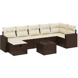 vidaXL 8-dijelni set vrtnih sofa s jastucima smeđi od poliratana | shoptok.hr