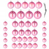  Set Božićnih kuglica u nijansama ružičaste boje - 37 komada | shoptok.hr