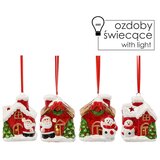  Božićni LED ukras Kućica Djed Božićnjak/Snjegović 7 cm | shoptok.hr