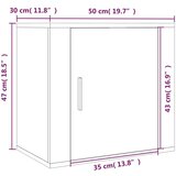 vidaXL Zidni noćni ormarić smeđeg hrasta 50x30x47 cm | shoptok.hr