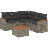  6-dijelni set vrtnih sofa od poliratana s jastucima sivi | shoptok.hr