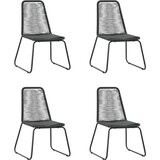  5-dijelni vrtni blagovaonski set od PVC ratana crni Crna Dužina stola 80 cm | Shoptok.si
