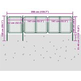 Vrtna vrata Čelik 400x100 cm Zelena | shoptok.hr