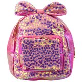  Dječji ruksak sa šljokicama, cvijećem, mašnom, roza, 22 cm, 2,8 l | shoptok.hr