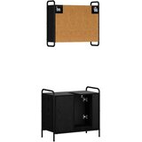  Set ormarića za kupaonicu 2 kom. Crni hrast 65 5 x 34 x 61 cm - Crni hrast Ormar s umivaonikom (1 vrata i 1 polica) + viseći orm | shoptok.hr