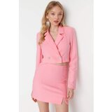 Trendyol Pink Stone Button Detailed Jacket Cene