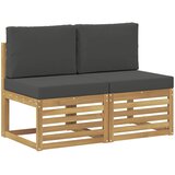  2 Komad Srednja sofa za van Čvrsto drvo akacije Bijela | shoptok.hr