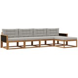 vidaXL Zunanja garnitura za sedenje 5 pcs Naravna in svetlo siva, (5000279631) | Shoptok.si