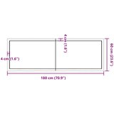  Zidna polica tamnosmeđa 180x60x(2-6) cm od obrađene hrastovine | shoptok.hr