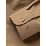 Ombre Men's REGULAR FIT cotton shirt with pocket - light brown | Eponuda.ba