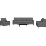 vidaXL 3-dijelni set sofa tamnosivi od tkanine Cijene