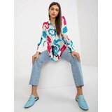 Fashion Hunters Shirt with blue and fuchsia print on buttons Cene