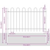 Vrtna ograja s krožnim vrhom, siva, 15,3 x 1,2 m, jeklo | Shoptok.si