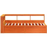  Knjižna postelja brez vzmetnice vošč. rjava 90x190 cm borovina, (21790859) | Shoptok.si