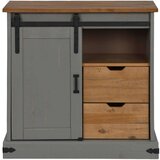 vidaXL Bivak HALDEN z drsnimi vrati sive barve 80x40x80 cm masivni les | Shoptok.si