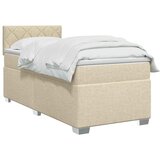  Boxspring krevet s madracem Krem 80 x 200 cm Tkanina - Krem 80 x 200 cm Dizajn s rombovima | shoptok.hr