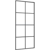 vidaXL Drsna vrata z opremo 90x205 cm ESG steklo in aluminij | Shoptok.si