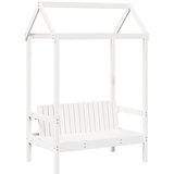  Set kreveta i klupe s krovom bijeli 80 x 200 cm borovina | shoptok.hr