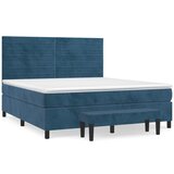  The Living Store Box spring postelja z vzmetnico temno modra 180x200 cm žamet - Box Spring Postelja, (21489249) | Shoptok.si