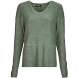 Only Puloverji ONLCAMILLA V-NECK L/S PULLOVER KNT Kaki | Shoptok.si