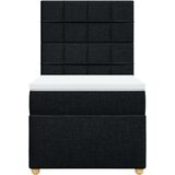  Krevet s oprugama i madracem crni 90x200 cm od tkanine | shoptok.hr