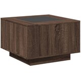  Stolić za kavu LED smeđa boja hrasta 60x60x40 cm drveni | shoptok.hr