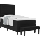  postelja s pomičnim vzmetnico z vzmetnico in klopi Črna 90x200 cm Tkanina, (22084057) | Shoptok.si