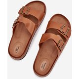 EVENTO Women's sandals on cork platform with buckles Camel Vesina | Shoptok.si